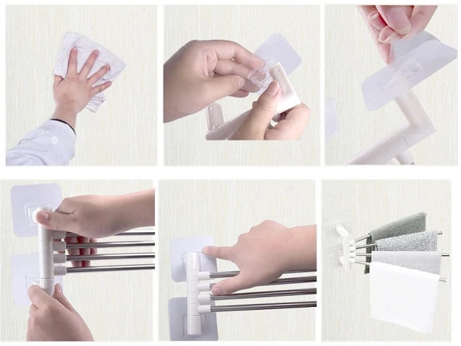 Porte-serviettes de salle de bain avec poignée pivotante