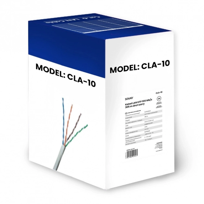 Câble LAN gris 305 m UTP 100 Mb/s