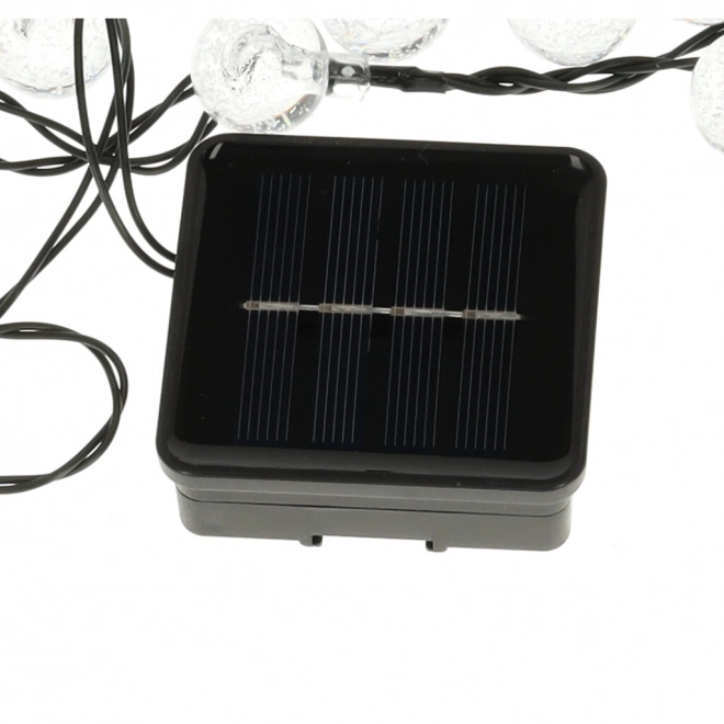 Éclairage LED solaire de jardin forme ronde 7m blanc chaud