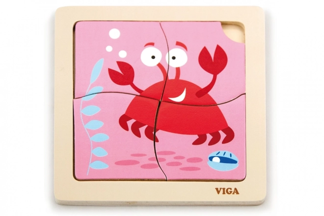 Puzzle en Bois Crabe pour les Tout-Petits