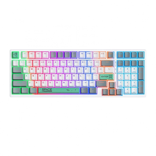 Clavier mécanique ONIKUMA G38, 98 touches, câble USB, blanc