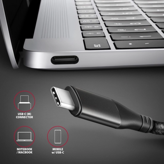 Adaptateur USB-C vers HDMI 4K/60Hz en aluminium, câble de 25 cm