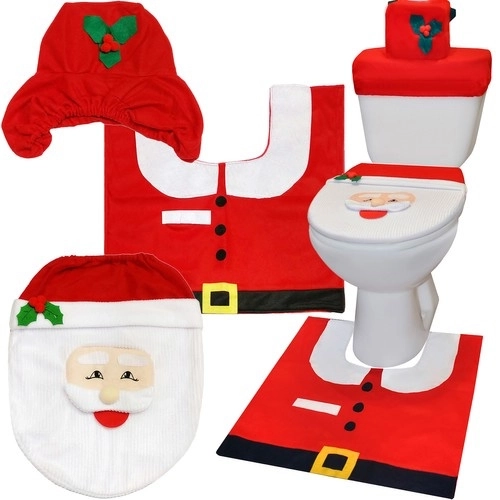 Housse de Noël pour toilettes avec tapis Ruhhy 22360