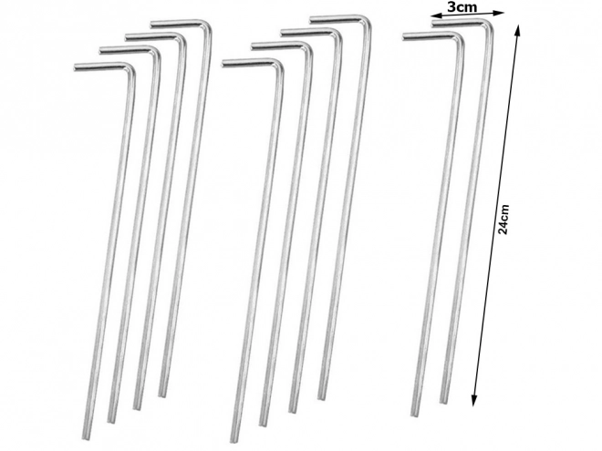 Piquets de tente en acier 24 cm 10 pièces