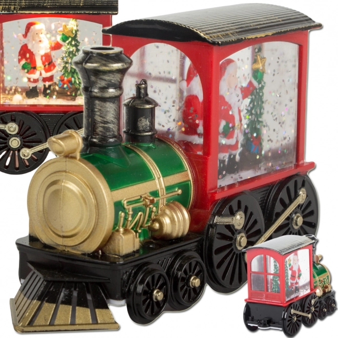 Lanterne de Noël en forme de locomotive avec éclairage LED