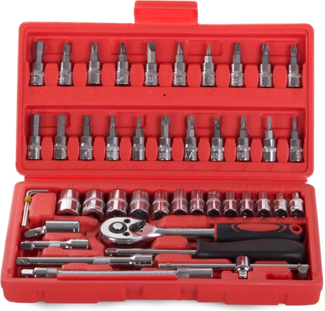 Coffret d’outils 46 pièces avec embouts Torx, clés Allen et cliquet