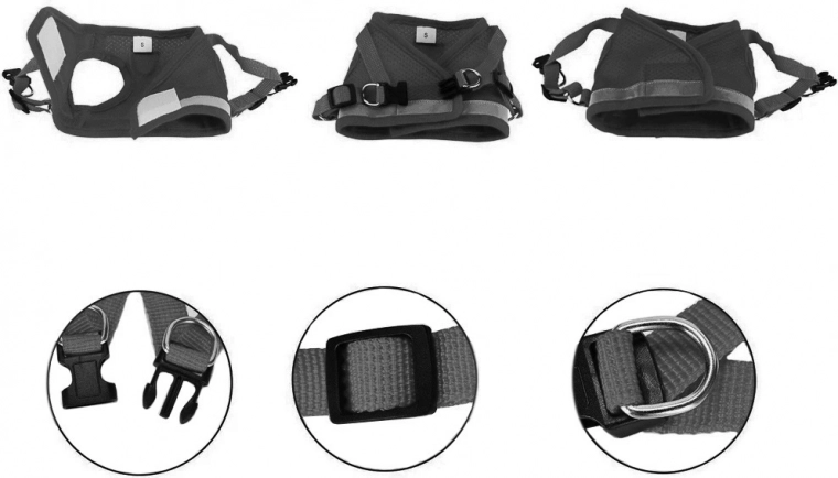 Éléments réfléchissants et laisse robuste incluse