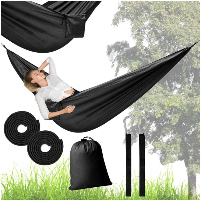 Hamac de camping touristique noir 260 cm