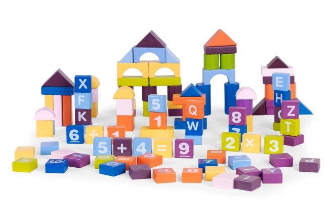 Ensemble éducatif en bois coloré - cubes pour enfants 108 pièces
