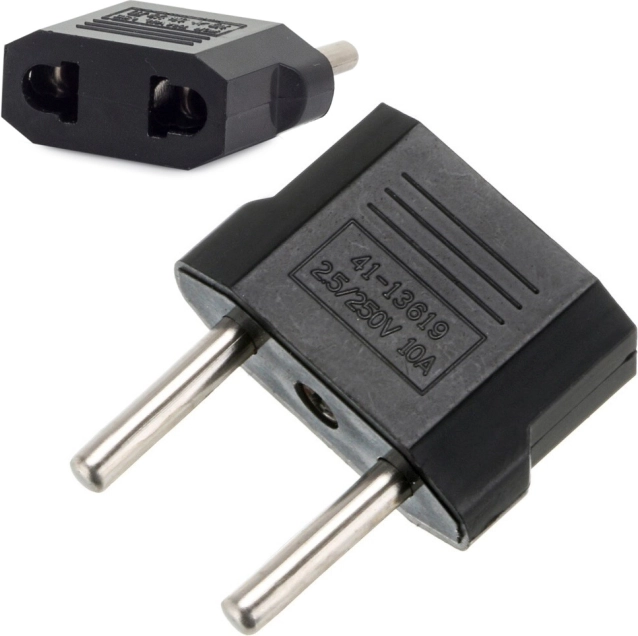 Adaptateur de voyage prise plate vers prise européenne à deux broches 250 V 10 A