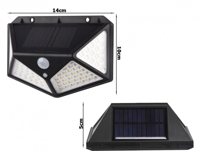 Lampe solaire avec capteur de mouvement et 100 LED