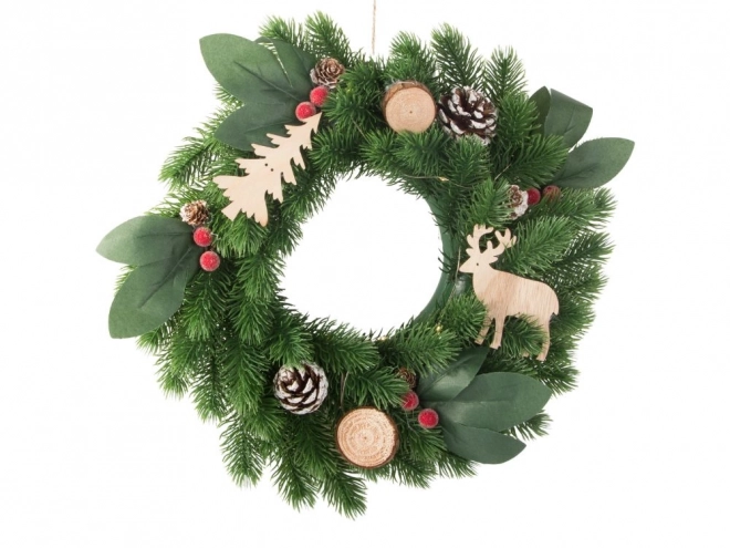 Couronne de Noël LED avec décorations