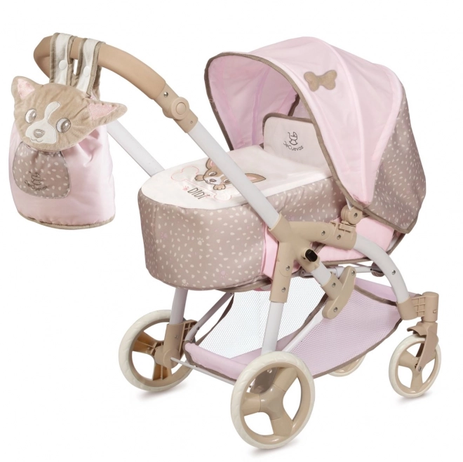DeCuevas 81643 Poussette pliable pour poupées 3 en 1 avec sac de transport DIDI 2021 - 75 cm