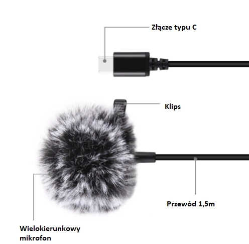 Micro-cravate Puluz avec connecteur USB-C