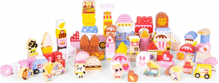 Petite ville gourmande aux couleurs pastel