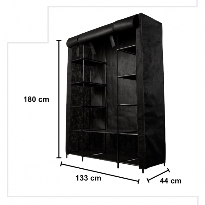 Armoire pliable en tissu XXL noir