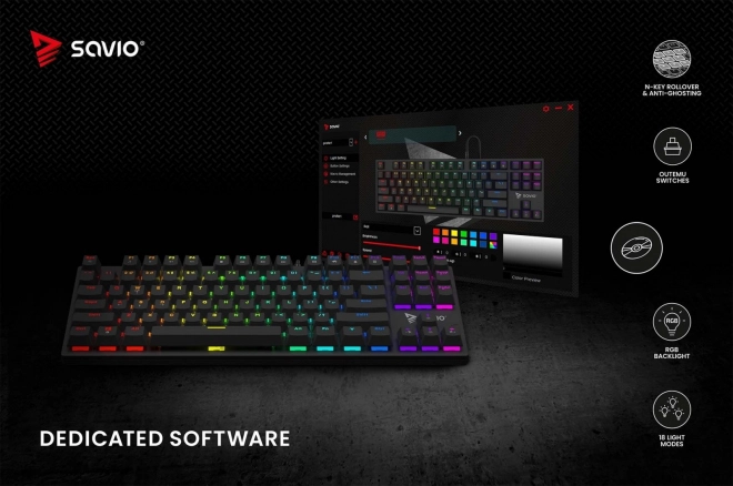 Clavier mécanique Savio Tempest X2 RGB Outemu Brown