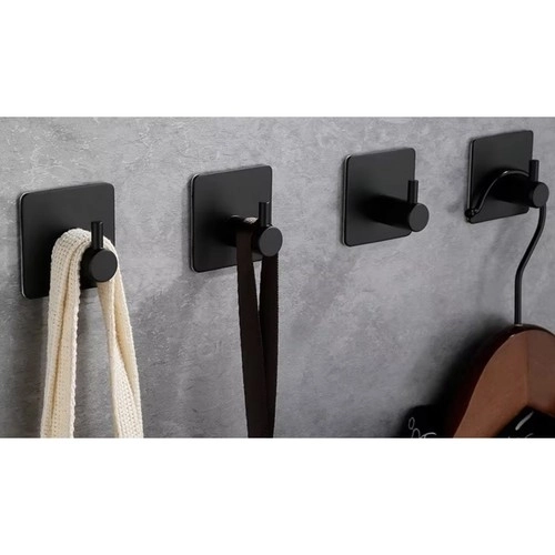 Crochet de salle de bain auto-adhésif loft noir