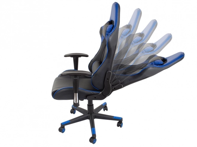 Fauteuil de jeu ergonomique avec accoudoirs réglables 2D bleu
