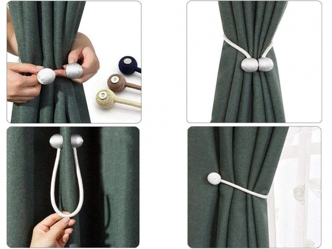 Clips magnétiques décoratifs pour rideaux