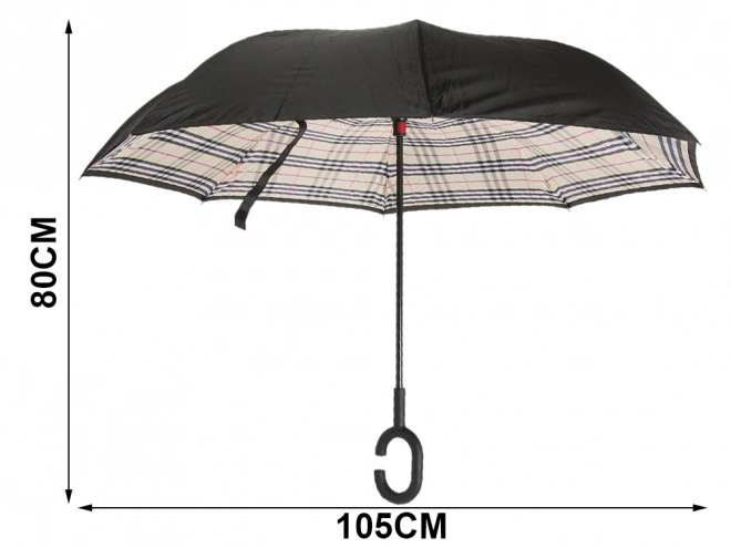 Parapluie inversé pliant avec structure robuste et fils résistants