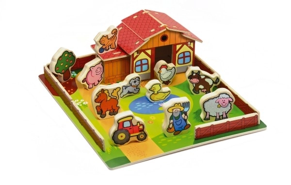 Ferme 3D en bois Mes premiers animaux - 28 pièces