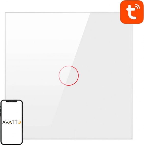 Interrupteur d’éclairage intelligent WiFi Avatto 1 voie TUYA (blanc)