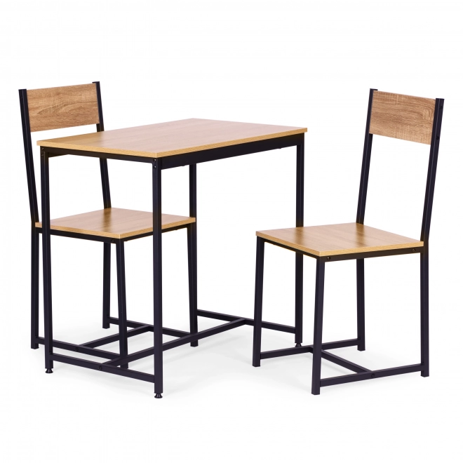 Ensemble de meubles : table et 2 chaises en métal et MDF