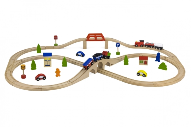 Viga Circuit de train en bois 49 pcs