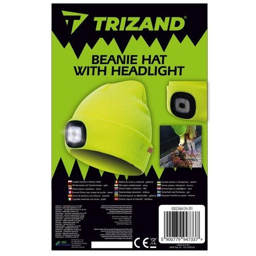 Bonnet d'hiver avec lampe - jaune Trizand 22664