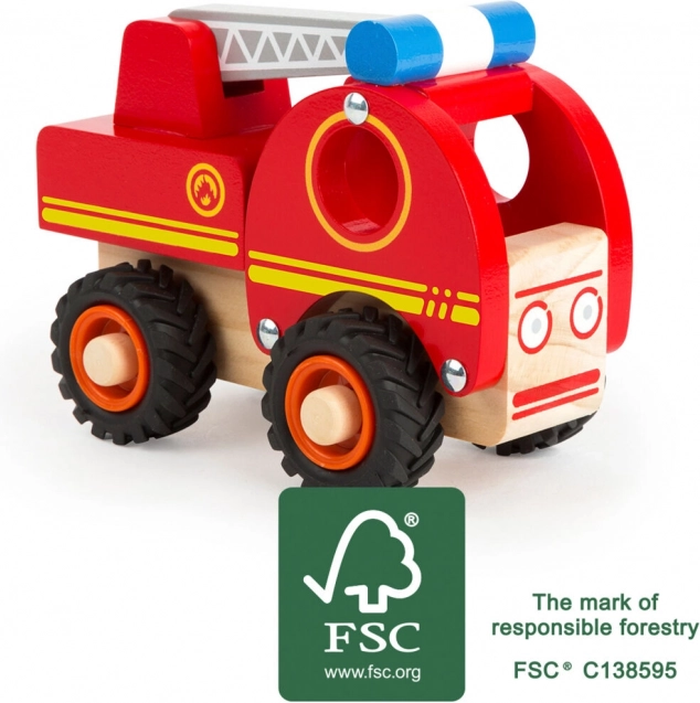 Camion de pompiers en bois avec échelle