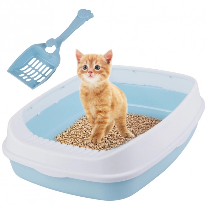 Cadre ouvert de boîte à litière pour chats avec pelle