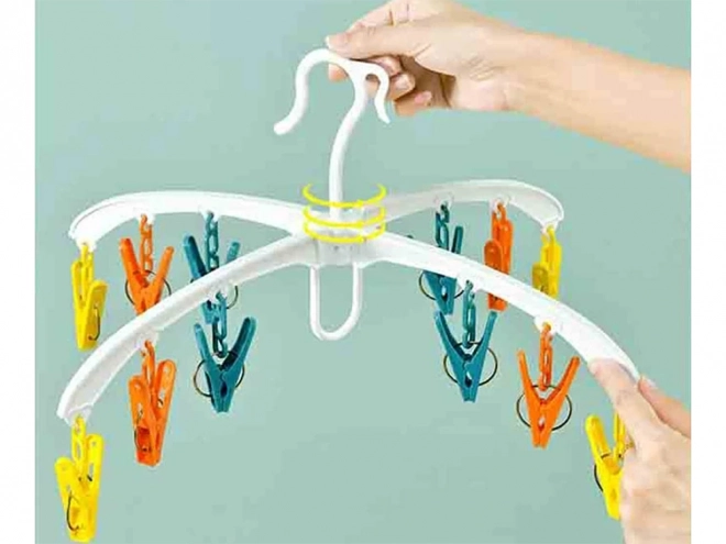 Séchoir suspendu pour chaussettes et sous-vêtements avec 12 pinces