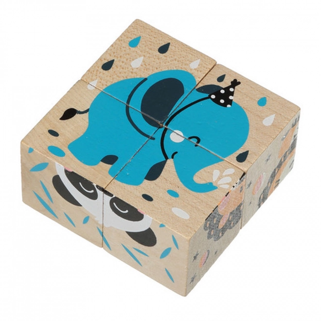 CUBIKA 15429 Joyeux petits animaux - 4 cubes d'images à assembler