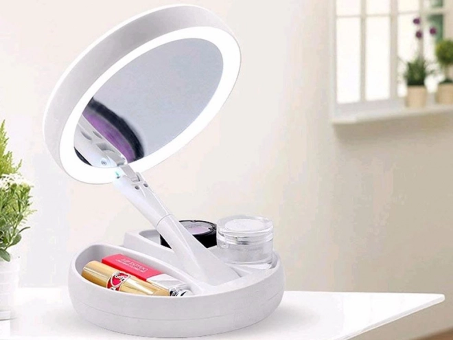 Miroir grossissant pivotant illuminé à LED