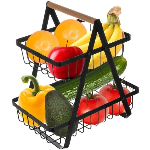 Panier à deux niveaux pour fruits et légumes de style loft