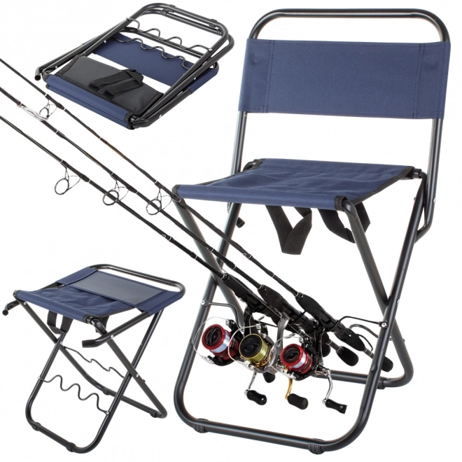 Chaise de pêche pliante avec dossier et poignée