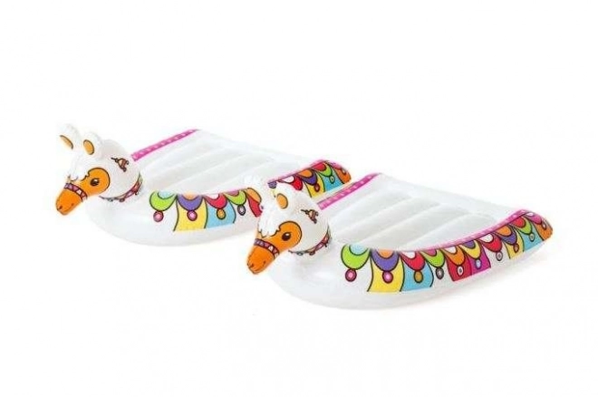 Toboggan aquatique à deux places Lama Rama – Rose-bleu avec matelas