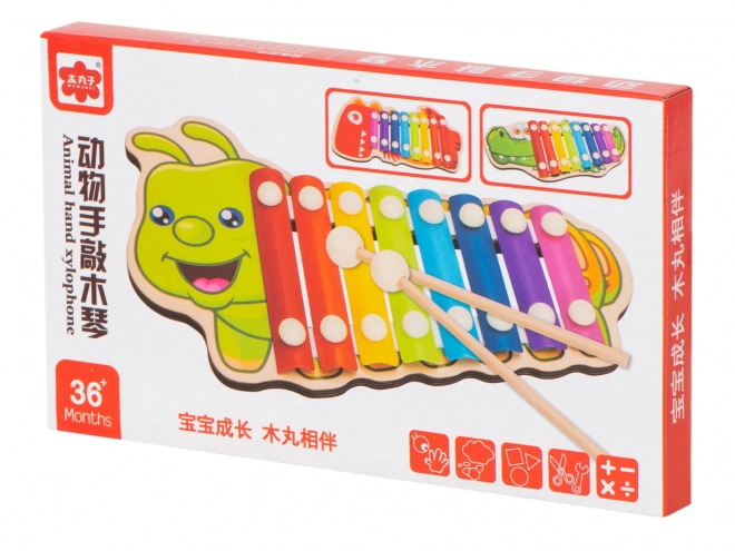 Xylophone coloré pour enfants en forme de chenille