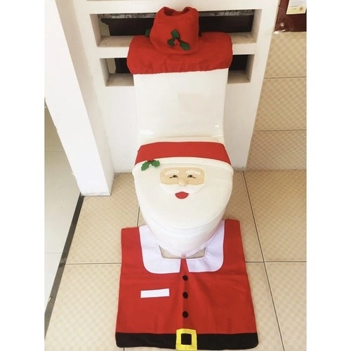 Housse de Noël pour toilettes avec tapis Ruhhy 22360