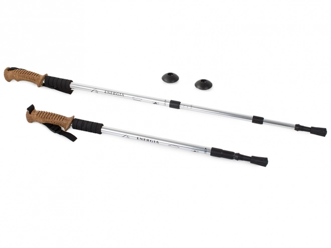 Bâtons de randonnée Nordic Walking bâtons en liège - 1 pièce – Argenté