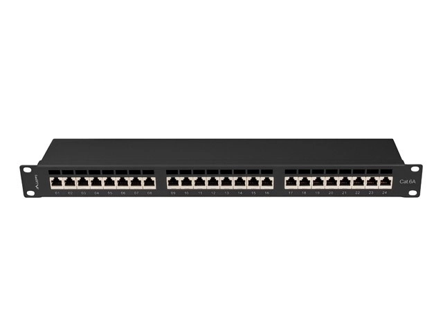 Panneau de brassage 24 ports 1U Cat 6A noir