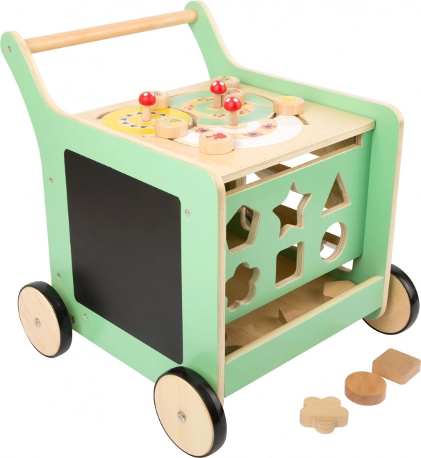 Trotteur en bois et cube motorique Small Foot pour enfants