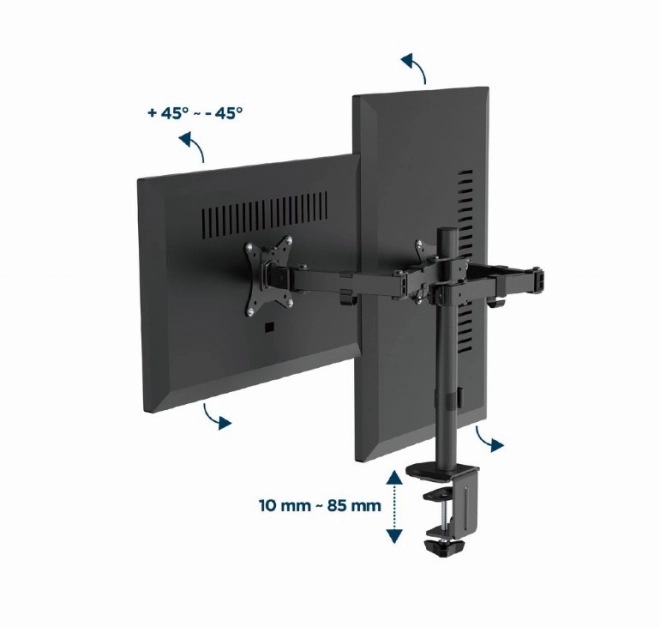 Support double pour moniteur réglable pour bureau