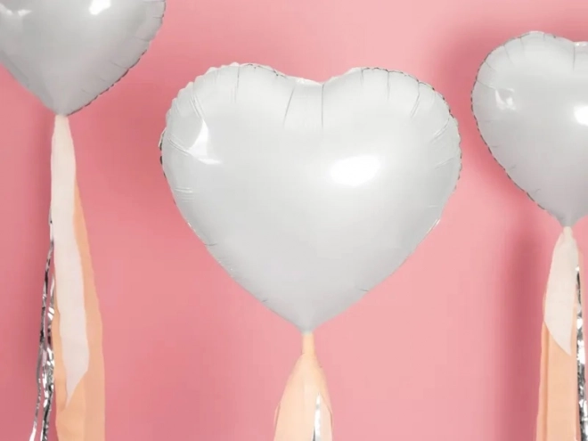 Ballon en aluminium cœur blanc 45 cm