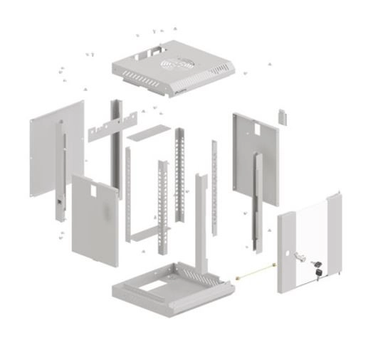 Armoire mural Lanberg 10" Rack 6U 300x300 gris