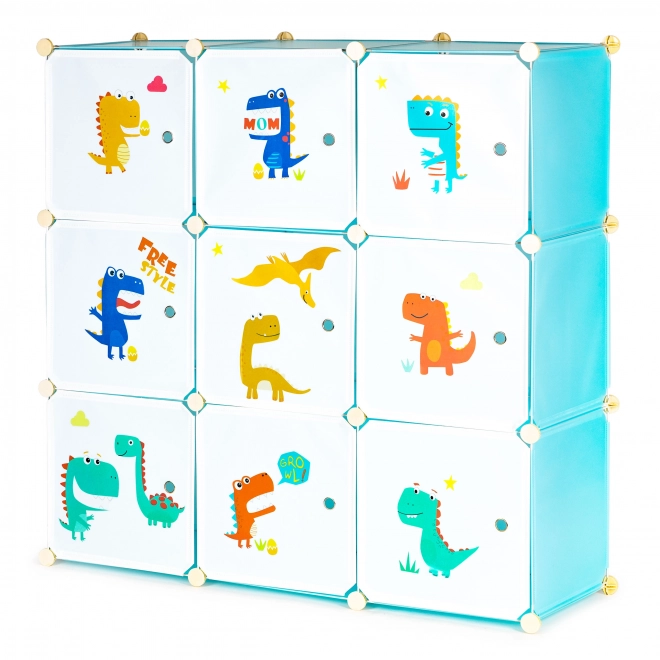 Meuble de rangement pour enfants avec 9 étagères – Dinosaures