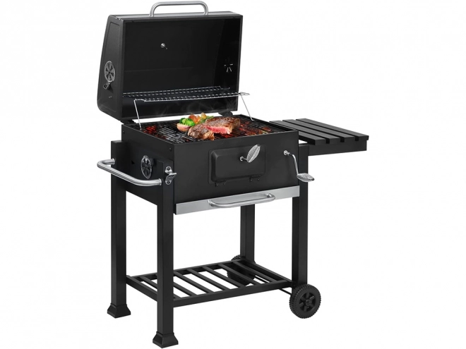 Barbecue de jardin au charbon de bois avec deux grilles et thermomètre