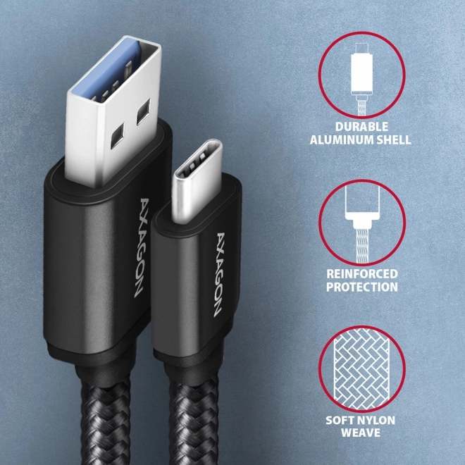 Câble USB-C à USB-A 1,5 m USB 3.2 Gen 1 3A ALU tressé