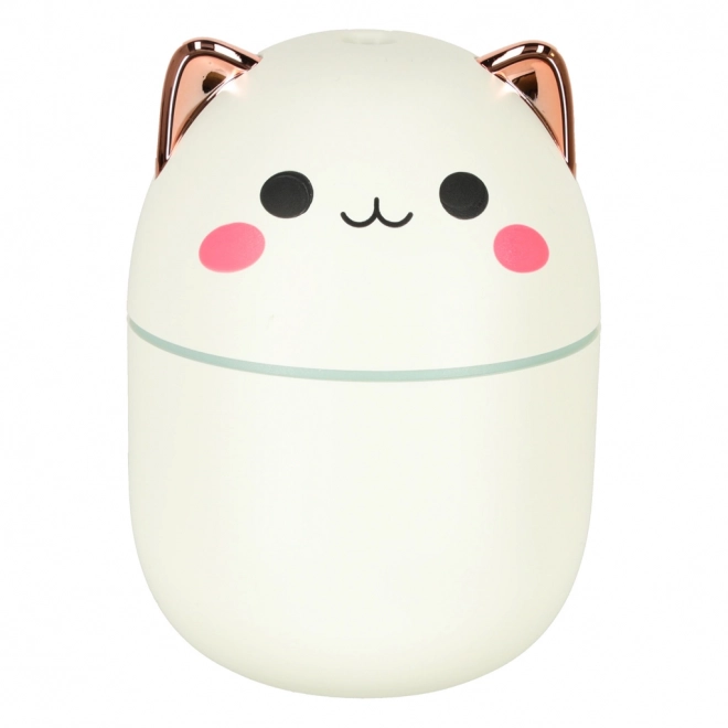 Diffuseur et humidificateur d'air pour huiles essentielles en forme de chat blanc